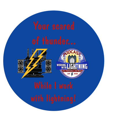 Your Scared of Thunder While I Work with Lightning Hard Hat Sticker 2"